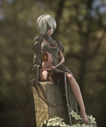Resin Figure Kit 1/8 NieR 2B damaged version Unpainted Garage Resin Kit