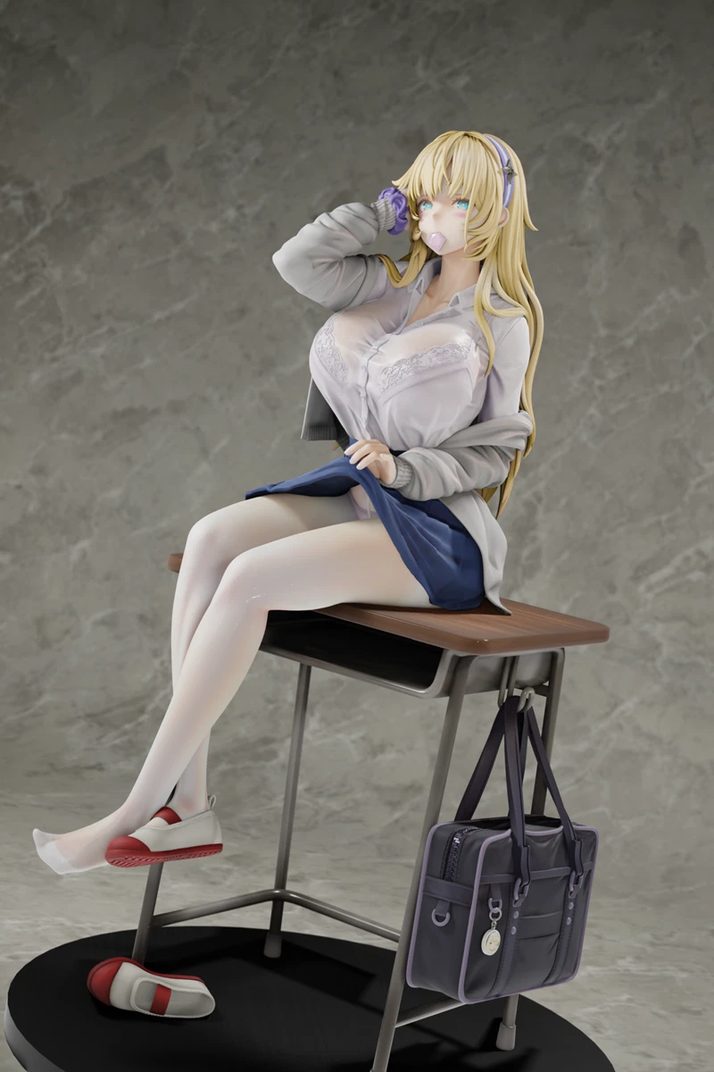 Resin Figure Kit Girl on the desk Uniform Girl Unpainted Garage Resin Kit