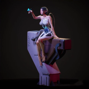 Resin Figure Kit Mechanic Girl Garage Resin Figure Kit