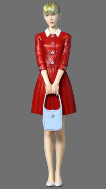 Resin Figure Kit 1/12 Lady in Red Dress Garage Resin Figure Model Kit