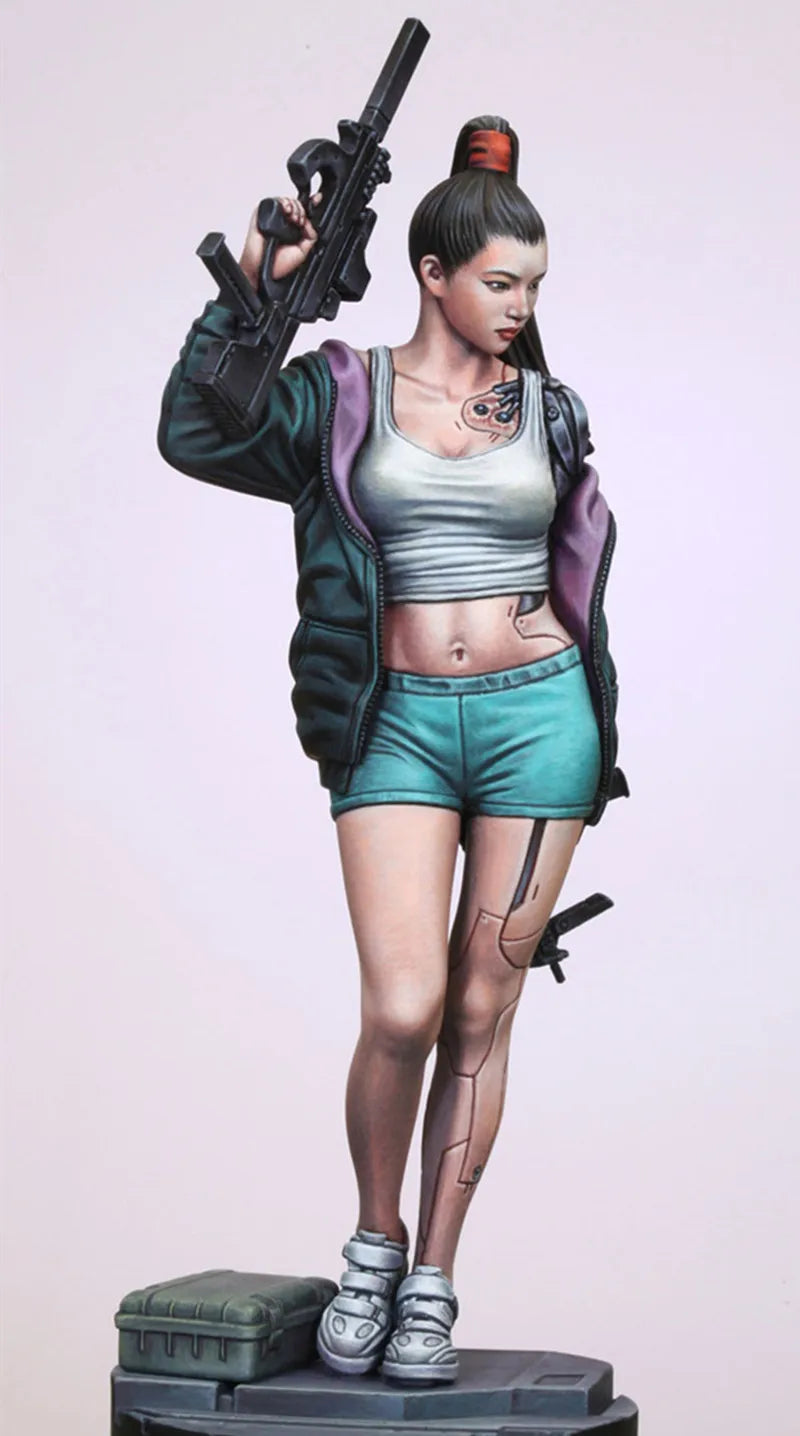 Resin Figure Kit 75mm Female Soldier Unpainted Garage Resin Kit