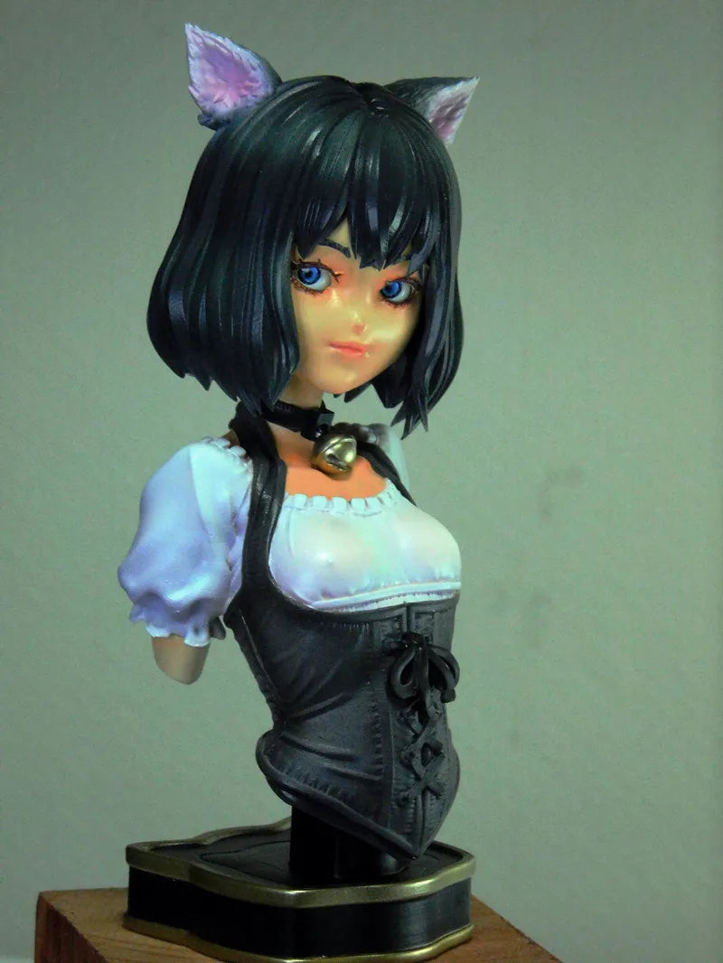 Resin Figure Kit Cat Girl Resin Bust Unpainted Garage Resin Kit