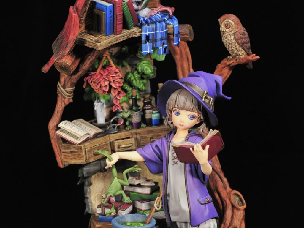 Garage Resin Kit Little Witch`s Daily Life Unpainted Resin Figure