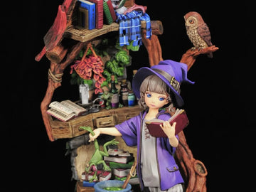 Garage Resin Kit Little Witch`s Daily Life Unpainted Resin Figure