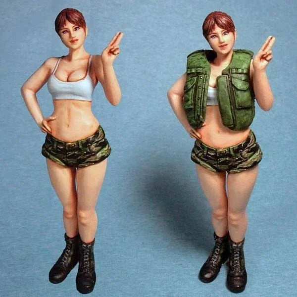 Garage Resin Kit 1/20 Girls and Panzer Female soldier Unpainted model kit