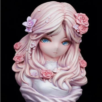 Resin Figure Kit 8cm Flower Girl Resin Bust Unpainted Garage Resin Kit