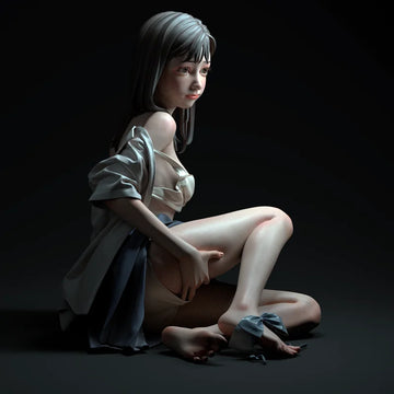 Resin Figure Kit 1/6 Sitting Girl Unpainted Garage Resin Kit